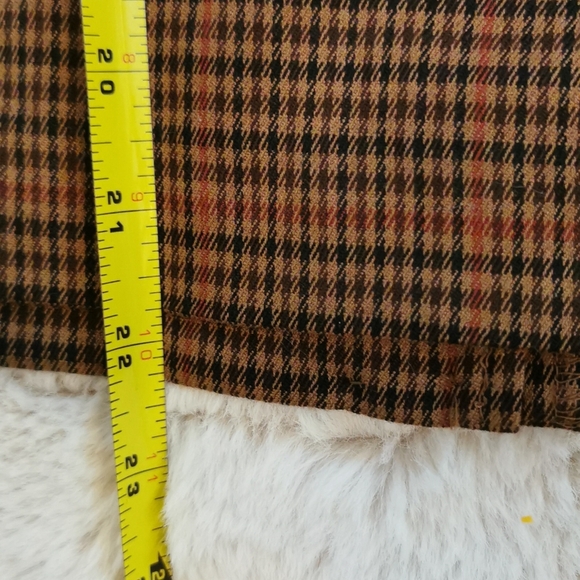 Amanda Smith Vintage 80s Brown Plaid Skirt Retro Preppy Academia Fall - Picture 10 of 10